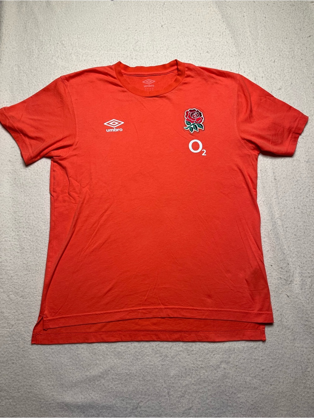 Umbro England National Rugby Team Coral T-Shirt Jersey Mens XL Soccer World Cup